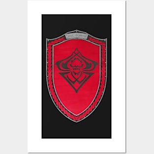 Spider Sigil Black (Shield Red Celtic Rope moonsilver rims Red Core) Posters and Art